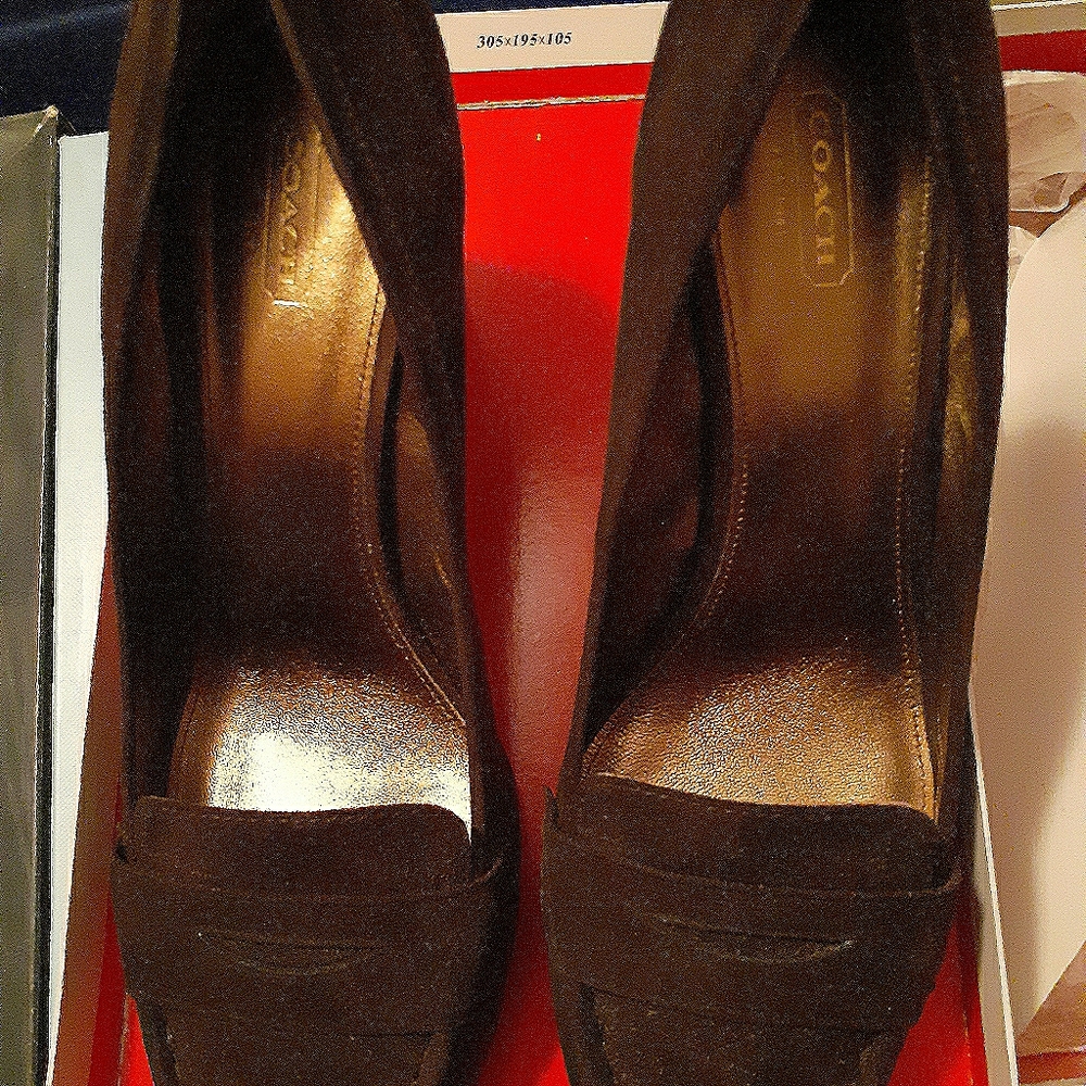 Brown Suede Platform Coach Shoes